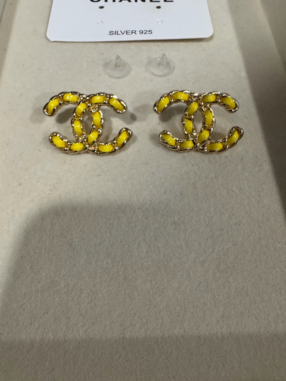Yellow & gold stud earrings